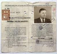 Josef Robotka, plná moc jednatele Zemské pojišťovny na falešné jméno Jaroslav Rovenský, 15. 1. 1943