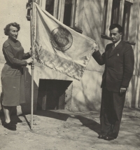 Taking over the Sokol battalion in Hradec Králové, 1950s