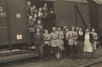 Sokol meeting 1948 - departure from Žamberk railway station