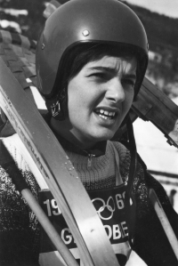 Dana Beldová, provdaná Spálenská, na zimní olympiádě v Grenoblu 1968