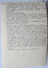 Vlasta Jakubová na kole, Náměšť nad Oslavou, někdy v letech 1943-1945 rub