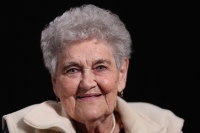 Marie Garajová při natáčení pro Paměť národa, 22. srpna 2022, Uherský Brod