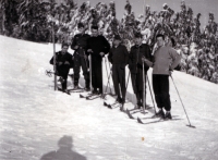 Zdeněk Kuchta (far right) with tertiary school mates, circa 1955