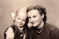 With her son Jiří, 1957