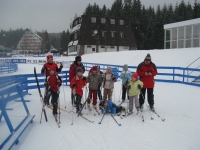 With children at a cross-country ski race in Nové Město, Moravia, around 2006
