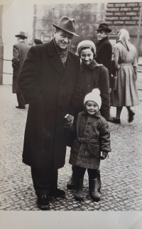 Magdalena Třebická in her girlhood with her father