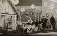Second from the left as little Jana in the school play Broučci (Beetles), Vrchlabí, 1950