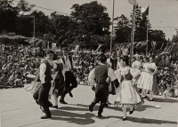 Standing in the middle, Celebrations at Rýzmburk, Rýzmburk-Žernov, 1957