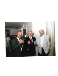 Ján Juráš with the designer of the evangelical church in Petržalka Ing. arch. Július Baláž (in a light jacket)