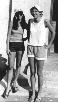 Marta Pechová v 70. letech 20. století se spoluhráčkou Danou Ptáčkovou Klimešovou