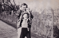 Husband Antonín with grandson Jan, 2nd half of the 80s