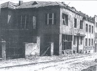 The family house of the witness in Mělník during the bombing on 9 May 1945