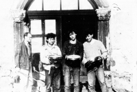 Petr Kubíček (second from left) in front of the rehearsal room at the chateau in Havířov-Životice / late 1980s