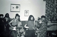 Petr Kubicek (in hat) with PBK Blues band and friends / 1980s