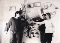 Petr Kubíček with members of PBK Blues band / late 1980s