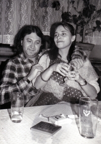 Petr Kubíček with his friend Simona / Havířov / second half of the 1980s