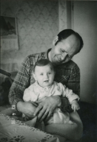 Peter Kulan with father Josef, Humenné, 1963