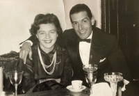 Agathe's parents celebrating New Year's Eve in Goldegg in Austria. 1961