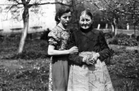 Monika Ruská's mother with her mother-in-law Ludvina Theuerová / after the war