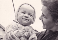 Eva Belkova with her son Martin, 1960