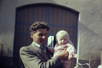 Jan Marek s dcerou Věrou, Sedlejov, 1960