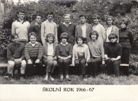 Adolf Pintíř (the third one from the left) in elementary school
