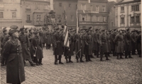 Nástup československých a amerických vojáků, Český Krumlov, 1945-1946