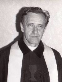 František Kuchta, father of the witness and parish priest of the Czechoslovak Hussite Church, the 1970s