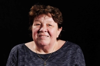 Jana Heinzlová při natáčení ve studiu Paměti národa v Liberci v květnu 2022