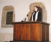 Witness at the pulpit in Bethlehem Chapel, 1990s