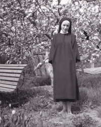 Witness wearing her friend Sister Angelica's robe, the early 1970s