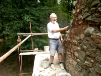 Při práci na opravách hradu Lukov, po roce 2010