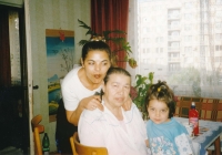 Růžena Ďorďová with her mother and niece