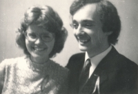 At graduation ball, with his classmate Olga, 1976