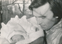 Jan Kofroň as father, 1970s