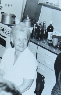 At home in the kitchen, around 1980