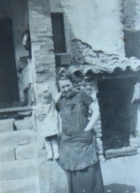 Eliane with her grandmother in France, 1938
