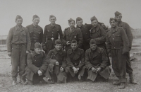 Jaroslav Koutný in the military (top row, second from left), 1948
