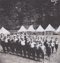Photo from the Zlatý potok Sokol camp, 1938/1939
