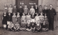 V první třídě vrbické české školy, 1934