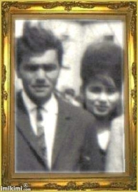 Josef Giňa's sister Anna with their uncle Jan, 1970s