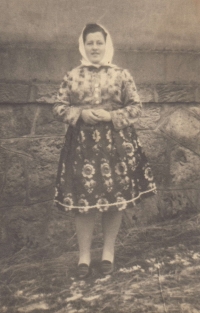 Mother Josefa Spáčilíková in costume from the Slovácko region