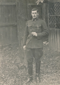 Her father František Vošahlík, 1917
