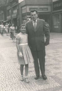 Marta Neumajerová with her brother František, 1958