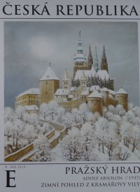 Návrh známky s motivem Pražského hradu v zimě