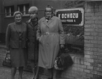 With her aunts, Prague, 1959