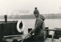 Jan Fechtner v posádce lodi v Hamburku, okolo roku 1977