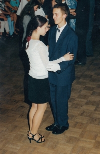 Younger daughter of Marie Šlechtová in a ballroom dancing lesson