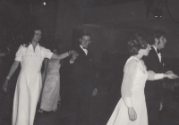 Marie Šlechtová (on the right with a dancing partner) at the prom