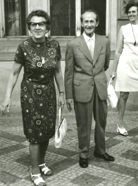 The witness's parents and wife Jiřina